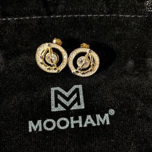 NIB Capricorn Zodiac Goldtone and Crystal Earrings